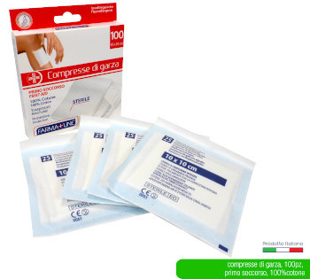 GARZA COTONE STERILE 10X 10CM 100 PEZZI CER3685A