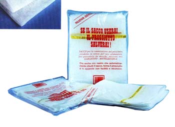 SACCO PROSCIUTTO IN NYLON BIANCO CON NASTRO PER CHIUSURA