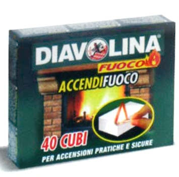 ACCENDIFUOCO 40 CUBETTI A BASE DI KEROSENE DIAVOLINA