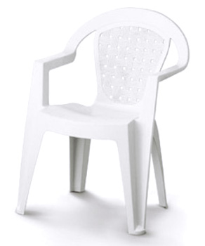 SEDIA PLASTICA CON BRACCIOLI BIANCO NORMA