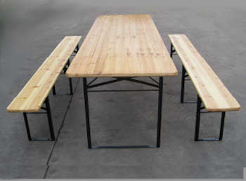 SET BIRRERIA TAVOLO 2 PANCHE ABETE VERNICIATO 220X 70X 75,5 SP 28MM