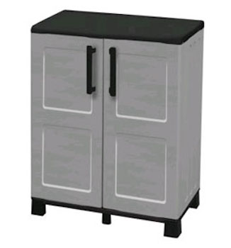 ARMADIO POLIPROPILENE BASSO 2 PORTE 1 RIPIANO 68X 37X 90CM MAURER