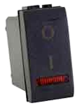 INTERRUTTORE BIPOLARE LED COMPATIBILE LIVING SERIE ONDA NERO