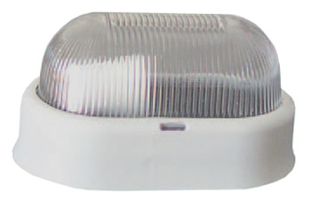 PLAFONIERA OVALE SENZA GABBIA BIANCO 60W IP44