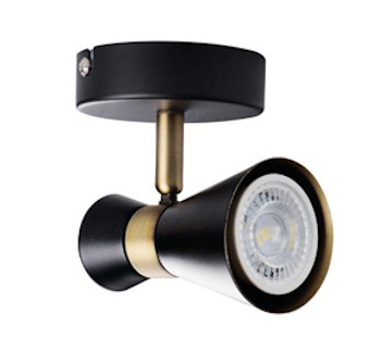 FARETTO PARETE/SOFFITTO GU10 NERO ORO IP20 MILENO 1 LUCE