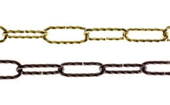 CATENA RITORTA PER LAMPADARI FERRO OTTONATO FILO 4MM