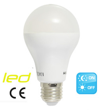 LAMPADA GOCCIA LED CON CREPUSCOLARE E27 10,5W MAURER
