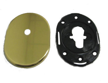 MOSTRINA CON VITI NASCOSTE PER POMOLO 64X 84 FORO 8,5 MM OTTONE LUCIDO