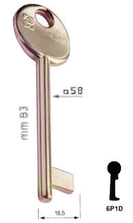 CHIAVE PATENT PASSEPARTOUT 6P1D