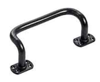 MANIGLIONE PIEGATO ZINCATO E VERNICIATO NERO ART 675 INTERASSE 215MM