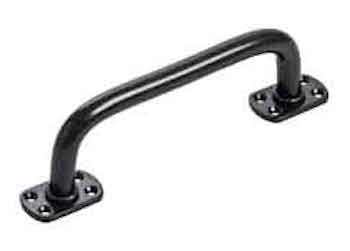 MANIGLIONE DRITTO ZINCATO E VERNICIATO NERO ART 677 INTERASSE 215MM