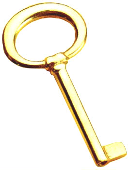 CHIAVE OTTONE LUCIDO ANELLO 75MM PZ4 ART928
