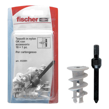 TASSELLO NYLON X CARTONGESSO BL DA 10PZ+INSERTO MONTAGGIO GK K FISCHER