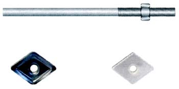BARRETTA ZINCATA CON DADO+PIASTRINE M6X 150 MM