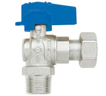 VALVOLA A SFERA A LEVA BLU A SQUADRO M 1/2 CON GIRELLO F 1/2
