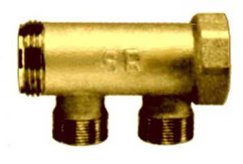 COLLETTORE 3/4 2 VIE DA 1/2 OTTONE LUCIDO