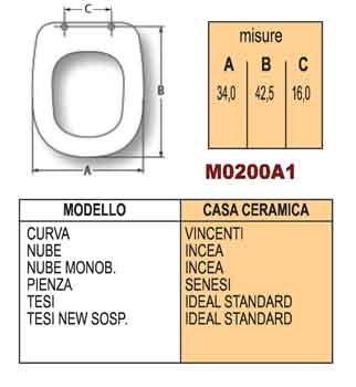 SEDILE WC B CO MODELLO M0200A1