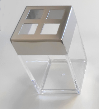 PORTASPAZZOLINO IN PLASTICA TRASPARENTE MR