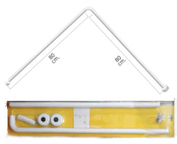 TUBO DOCCIA 80X 80 BIANCO MR