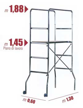 TRABATTELLO ZINCATO TRIO 60X 130X 188CM