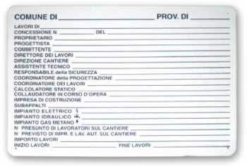 CARTELLO CANTIERE CONCESSIONE EDILE 40X 60CM