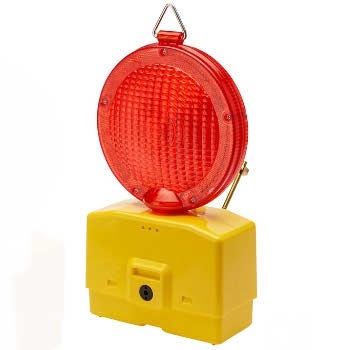 LAMPADA STRADALE LED ROSSA 2 BATTERIE CON CREPUSCOLARE MAURER