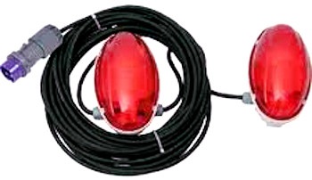 KIT 2 PLAFONIERE + CAVO 16MT ROSSE PONTEGGIO 24V