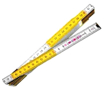 DOPPIOMETRO LEGNO FAGGIO BIANCO/GIALLO CON ESPOSITORE DA BANCO