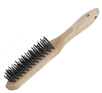 SPAZZOLA ACCIAIO MANICO LEGNO 5 RANGHI MAURER