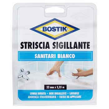 STRISCIA SIGILLANTE AUTOADESIVA SANITARI BIANCA MT 3,35 X  22 MM BOSTIK