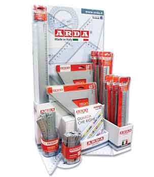 ESPOSITORE RIGHE SQUADRE ALLUMINIO 26 PZ PROFIL
