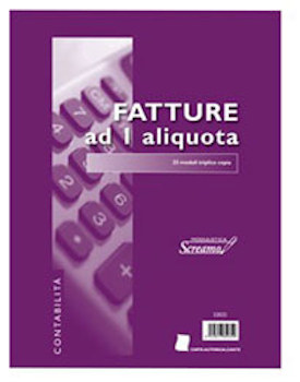 BLOCCO FATTURE 1 ALIQUOTA 3X 25M FORMATO A4