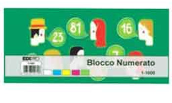 BLOCCO LOTTERIA NUMERATI DA 1 A 100 COLORI FORTI