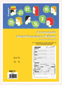 BLOCCO FORMULARIO IDENTIFIZIONE RIFIUTI A4 25X 4C