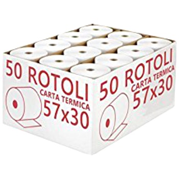 ROTOLI TERMICI PER REGISTRATORE DI CASSA 57X 30X 12