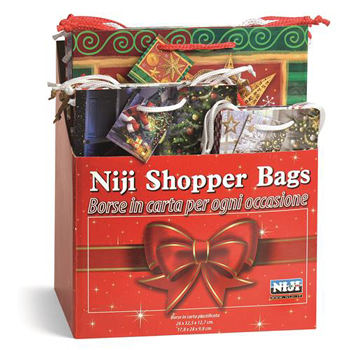 SHOPPER CHRISTMAS IN ESPOSITORE DA 72 PZ ASSORTITI
