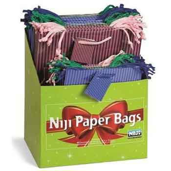 BUSTA SHOPPER RIGATE SU ESPOSITORE DA 80PEZZI ASSORTITI
